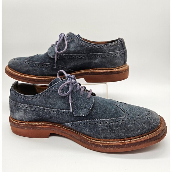 Cole Haan + Todd Snyder Men\'s Size 9.5 Blue Suede Wingtip Shoes Rounds Toe main image 10